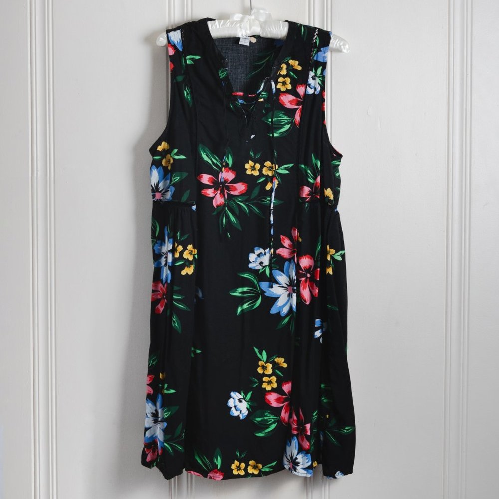 Tropical floral mini sun dress